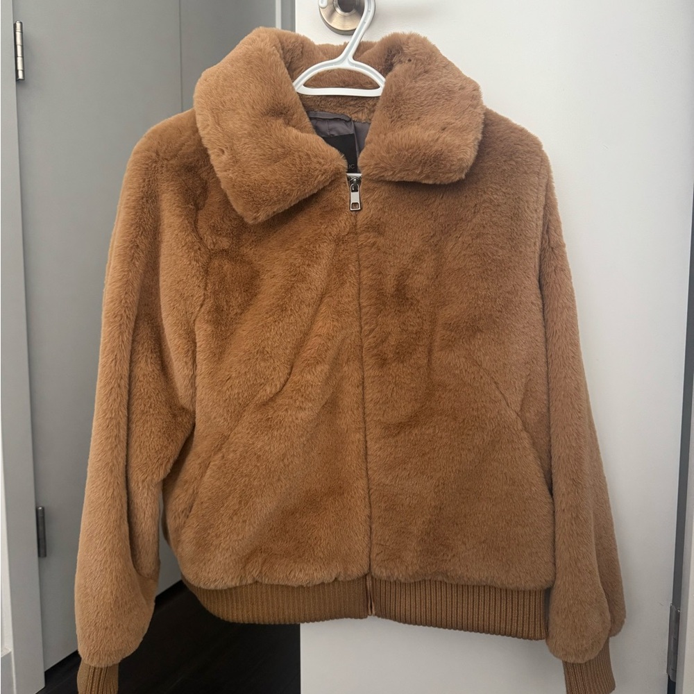 Banana Republic Tan Faux Fur Jacket